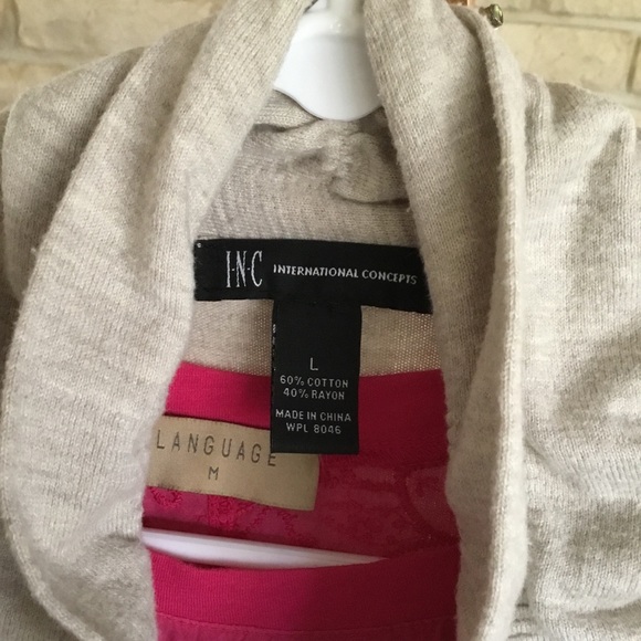 INC WATERFALL SWEATER WITH RUFFLE FRONT - Picture 6 of 7